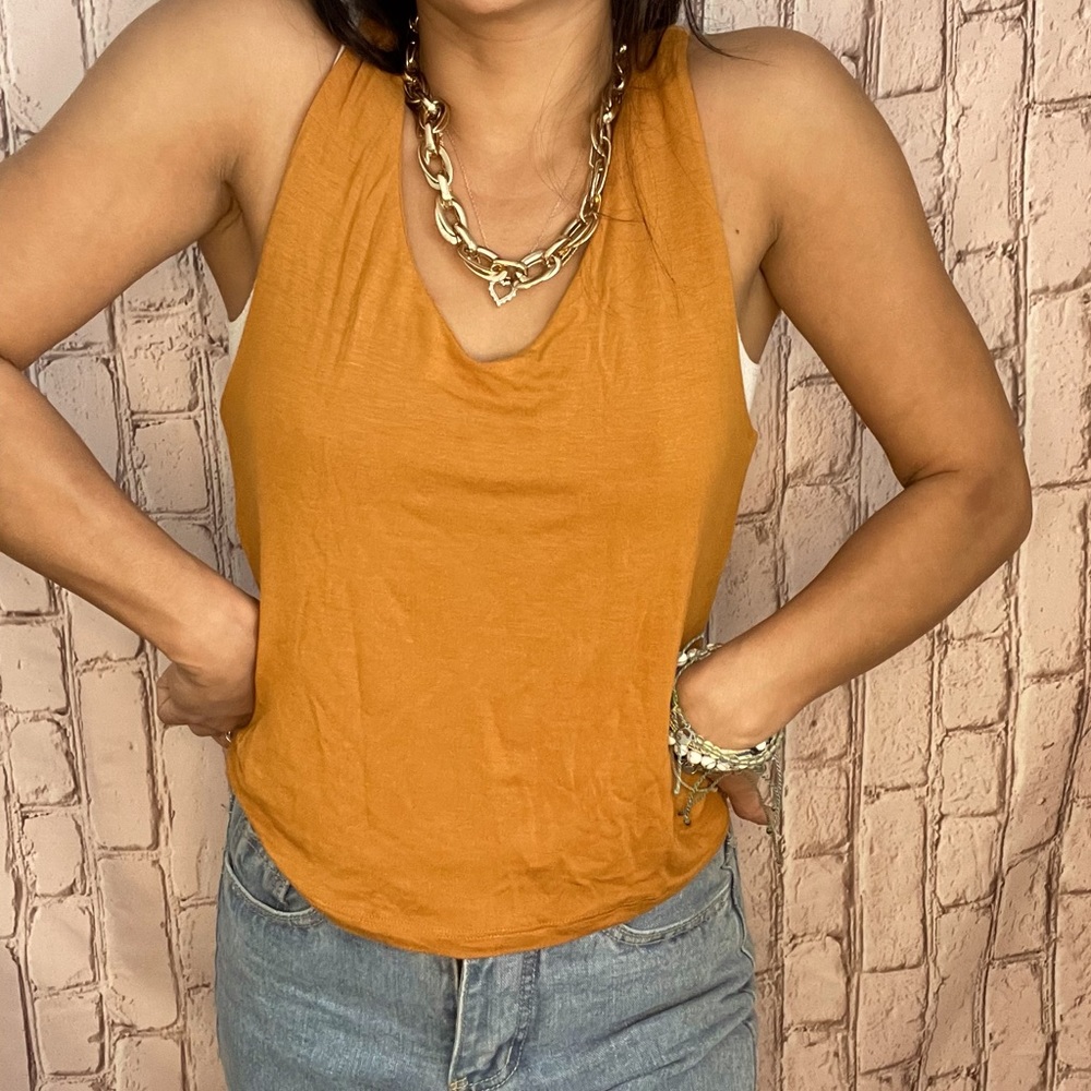 Mustard vneck tank